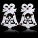 Jávorszarvas 2PCS Christmas White Elk Bell szarvas díszek Xmas fa díszek Party Decor