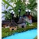 1PC Khaki ház Miniatűr kézműves növényi tündérfűke babaház dekoráció kerti dísz DIY új