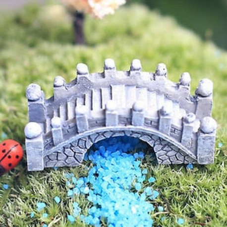 1db Brick Cyan Bridge Miniatűr kézműves növényi tündérfűke babaház dekoráció kerti dísz DIY új