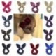 Fekete Bársony íjcsomó Scrunchies Nyuszi füle Haj gyűrű Stretch haj nyakkendő lófarok tartó