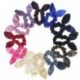 Fekete Bársony íjcsomó Scrunchies Nyuszi füle Haj gyűrű Stretch haj nyakkendő lófarok tartó
