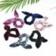Fekete Bársony íjcsomó Scrunchies Nyuszi füle Haj gyűrű Stretch haj nyakkendő lófarok tartó