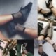 Fekete (térdmagas) Divat Női Ruffle Necc Boksz Magas Zokni Mesh Lace Hal Nettó Rövid Zokni Hot