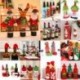 * 5 Mini Hat Karácsonyi Santa Pants Candy táskák Bor harisnya üveg ajándék táska Xmas dekoráció