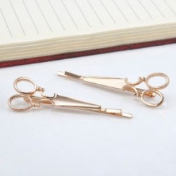 Arany 2Pcs divat női olló alakú haj klip arany ezüst haj pin haj tartozék