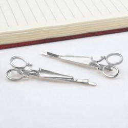 Ezüst 2Pcs divat női olló alakú haj klip arany ezüst haj pin haj tartozék