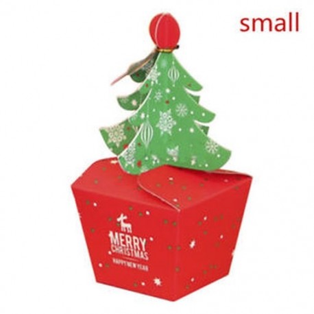 Kicsi Karácsonyfa alakú ajándék Candy Fudge Cookie Box Kedvenc táska Xmas Party Decor Hot