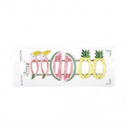 * 5 6Pcs (ananász   görögdinnye   ... 6Pcs lányok gyümölcs haj klipek Snaps hajcsavar Baby Mini Barrettes haj