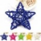 fehér 5Pcs / Set 6CM Rattan Csillagdísz Díszek DIY Karácsony / Születésnap &amp  Home Deor