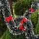 Arany Bowknots 2m-es karácsonyfa Bowknots Tinsel Garland fali ajtó dekoráció Home Party díszek