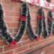 Színes golyók 2m-es karácsonyfa Bowknots Tinsel Garland fali ajtó dekoráció Home Party díszek
