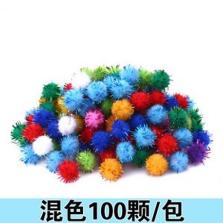 Színes 100pcs plüss labda 15mm karácsonyi díszek kézműves karácsonyi ajándék doboz dekoráció DIY