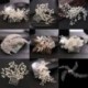 13 * Pezsgő Pearl Flower Crystal hajcsapok Clips koszorúslány oldal fésű esküvői menyasszonyi ékszerek