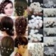 * 1 40Pcs Fehér K6 Gyöngy Pearl Flower Crystal hajcsapok Clips koszorúslány oldal fésű esküvői menyasszonyi ékszerek