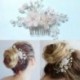 * 1 40Pcs Fehér K6 Gyöngy Pearl Flower Crystal hajcsapok Clips koszorúslány oldal fésű esküvői menyasszonyi ékszerek