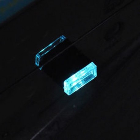 Jégkék 1db USB vezeték nélküli univerzális mini beltéri autós otthon LED világítás légkör lámpa