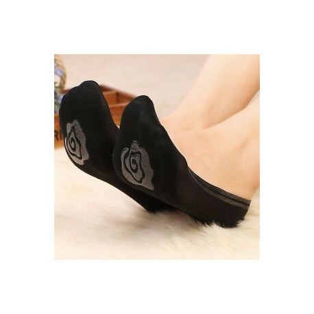 Fekete Divat Női láthatatlan Nincs megjelenítés Nonslip Loafer hajó vonalhajózási alacsony vágású pamut zokni