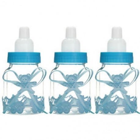 3db kék medve (9x4cm) 24db Mini palackok medve lány / fiú baba zuhany fél kedvez az asztali dekoráció ajándék