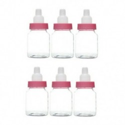 6db rózsaszín (9x4cm) 24db Mini palackok medve lány / fiú baba zuhany fél kedvez az asztali dekoráció ajándék