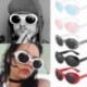 10db ruhával Unisex Retro Clout szemüveg napszemüveg kerek árnyalatok Grunge szemüveg szemüveg