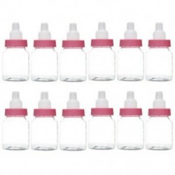 12db rózsaszín (9x4cm) 24db Mini palackok medve lány / fiú baba zuhany fél kedvez az asztali dekoráció ajándék