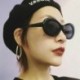 Fekete keret   szürke lencse Retro köpeny szemüveg Unisex napszemüveg Rapper kerek árnyalatok keretek szemüveg