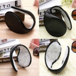 Férfi női téli fleece fülvédő fülmelegítők Earband fekete fejpánt Wrap Band