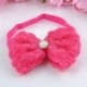 fehér Baba lányok gyerekek csipke rózsa virág íj fejpánt hairband fejpánt tartozékok