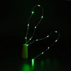 Zöld 10 LED éjszakai fény parafa alakú Cooper huzal csillagos fény borosüveg lámpa dekoráció