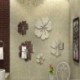 * 13 Ezüst toll Kivehető tükör matrica Art Mural fal matricák lakberendezés DIY szoba dekoráció