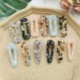 * 7 2019 Vintage Leopárd női gyanta hajszőrzet Hairband Snap Barrette lány haj klipek