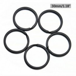 2,0 * 30mm 5db fém tömör osztott kulcstartó fekete ötvözet hurok lapos kulcstartó 25-32mm