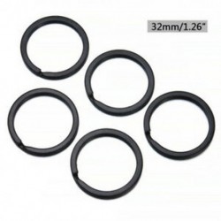 2,0 * 32mm 5db fém tömör osztott kulcstartó fekete ötvözet hurok lapos kulcstartó 25-32mm