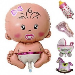 Rózsaszín 5Pcs Baby Shower Foil Keresztelő léggömbök Dekoráció Gyerekek Party Supply Ajándék JP