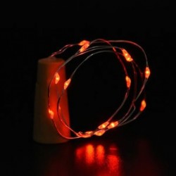 Piros 10 LED-es parafa alakú éjszakai fénycsillagos fényű Cooper huzal borosüveg lámpa dekor