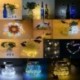 Piros 10 LED-es parafa alakú éjszakai fénycsillagos fényű Cooper huzal borosüveg lámpa dekor