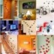 Fényes fekete 12db 3D pillangó matrica Art matricák fali matricák Home szoba dekoráció díszek