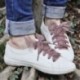 Rózsaszín Új cipőfűzős sík selyem szatén szalag sport cipő csipkék cipők shoestrings