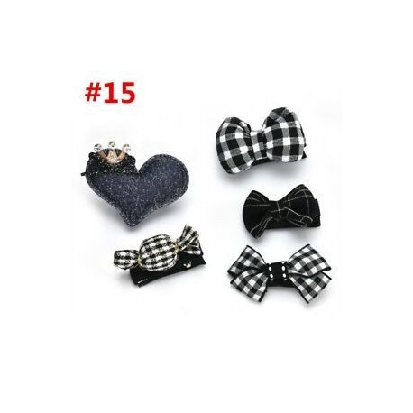 * 15 5Pcs / Set 6Pcs baba lány haj klipek készlet Bowknot virág szív korona fejfedők Kids Hairpins