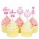 18db Rózsaszín muffin - tortadísz szülinapra - babaváróra - különleges alkalmakra - többféle mintával