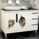 3. minta Kivehető fali matricák Vinil aranyos 3D macska hálószoba WC otthoni falfestmény Art Decor