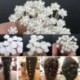 M-1PC sárga 20 / 40Pc Lady Esküvői menyasszonyi gyöngyvirág Crystal Hair Pins Clip Bridesmaid Party