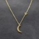 Arany Vintage Moon Star medál Choker Chunky nyilatkozat nyaklánc arany ezüst ékszerek