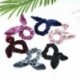 Rózsaszín Íjcsomó Scrunchies Nyuszi fülek Hajkör Velvet Stretch Hair Tie Ponytail Holder