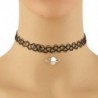Bolygó Tattoo Choker Stretch nyaklánc fekete retro henna rugalmas 80-as évek 90-es évek ékszer divat