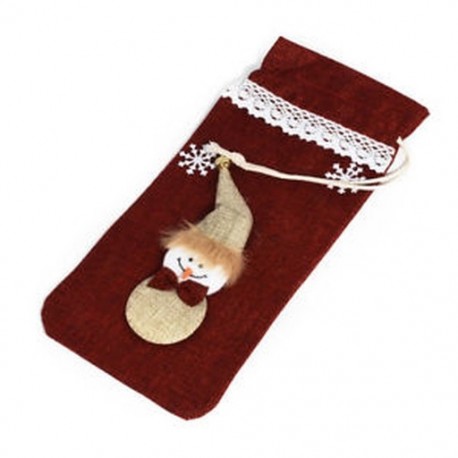 * 8 Piros borosüveg fedél táskák hóember Mikulás karácsonyi dekoráció Xmas dekoráció