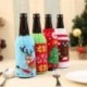 * 10 Piros borosüveg fedél táskák hóember Mikulás karácsonyi dekoráció Xmas dekoráció