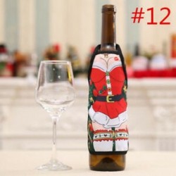 * 12 Piros borosüveg fedél táskák hóember Mikulás karácsonyi dekoráció Xmas dekoráció