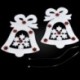 Jávorszarvas 2PCS Christmas White Elk Bell szarvas Xmas fa függő díszek fél dekoráció