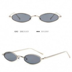 Ezüst VINTAGE SMALL OVAL FRAME SUNGLASSES FASHION NŐI RETRO SHADES TRENDY GLASSES